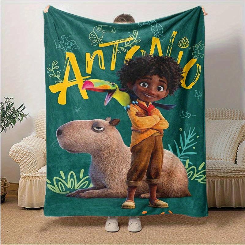 1pc, Antonio Inspired Toucan & Capybara Blanket Perfect for Home Decor, Couch Blanket, Travel Gift, Outdoor Blanket, Camping