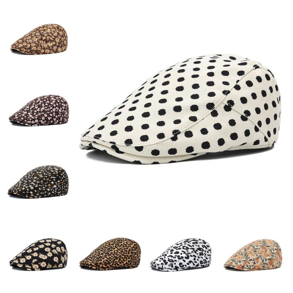 Retro Floral Artist Painter Hat Adjustable Ivy Flat Cap Vintage Peaked cap  Men Women