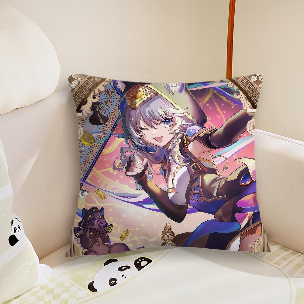 Honkai Star Rail Cipher cushion cover Pillow Case Plush Fabric Soft Double Sided Print Sofa Cushion Cover Throw Pillow Covers