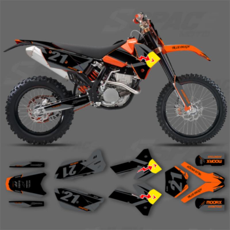 SPACE Custom Motorcycle Graphics Background Decal for KTM 2005 2006 SXF 2006 2007 XCF 2005 2006 2007 EXC Decals Stickers Kits 02