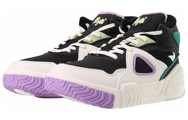 Women's Sneakers ANTA Skate Shoes Women's High-top White/Black/Purple