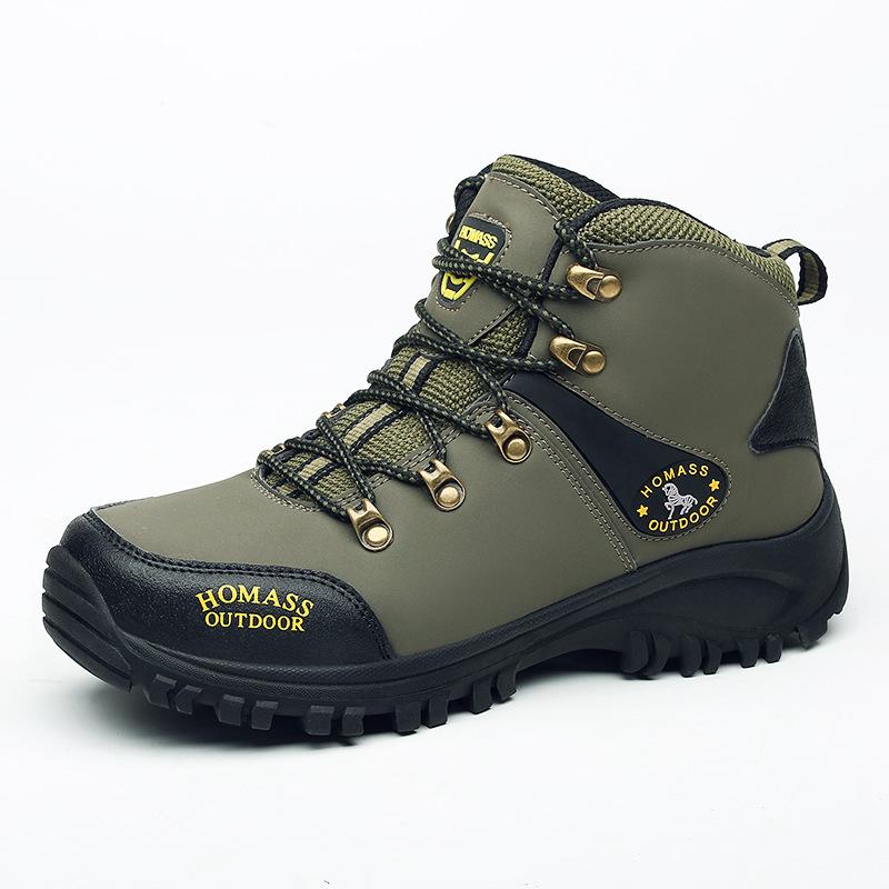 New Trend Men's High-Top Non-Slip Hiking Shoes Hiking Outdoor Wear-Resistant Platform Travel Shoes