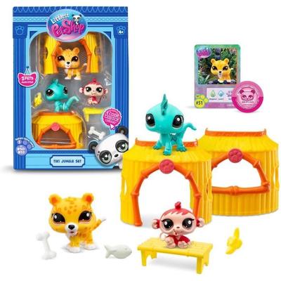Bandai Littlest Pet Shop - Набор Тики Джунгли - 3 питомца и аксессуары - BF00515