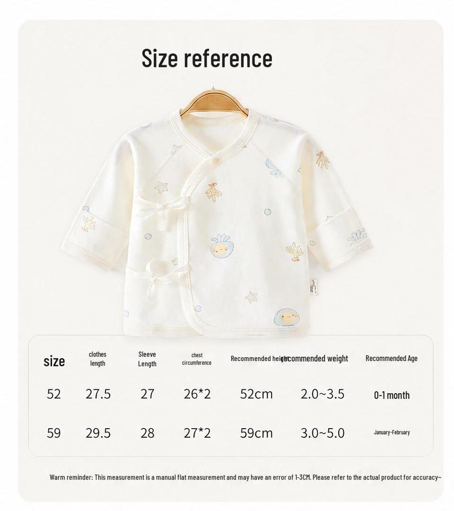 Рубашка для недоношенного новорожденного, 0-3 месяца, Весенняя/Осенняя одежда после родов, Класс А