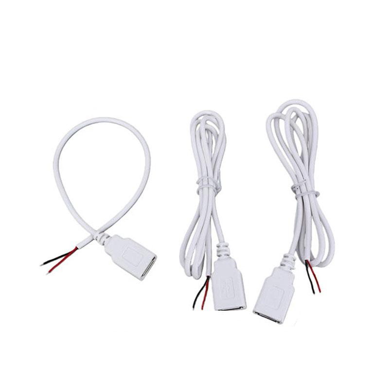 5V 2-контактный 4-контактный USB 2.0 female Кабель питания Провод Разъем Зарядка Удлинитель Разъем белый 0.3м 1м для компьютерных аксессуаров