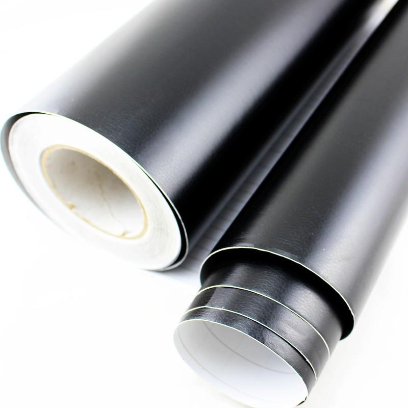 Car Auto Interior Trim Panel 3D Leather Texture Sheet Film Vinyl Sticker Black