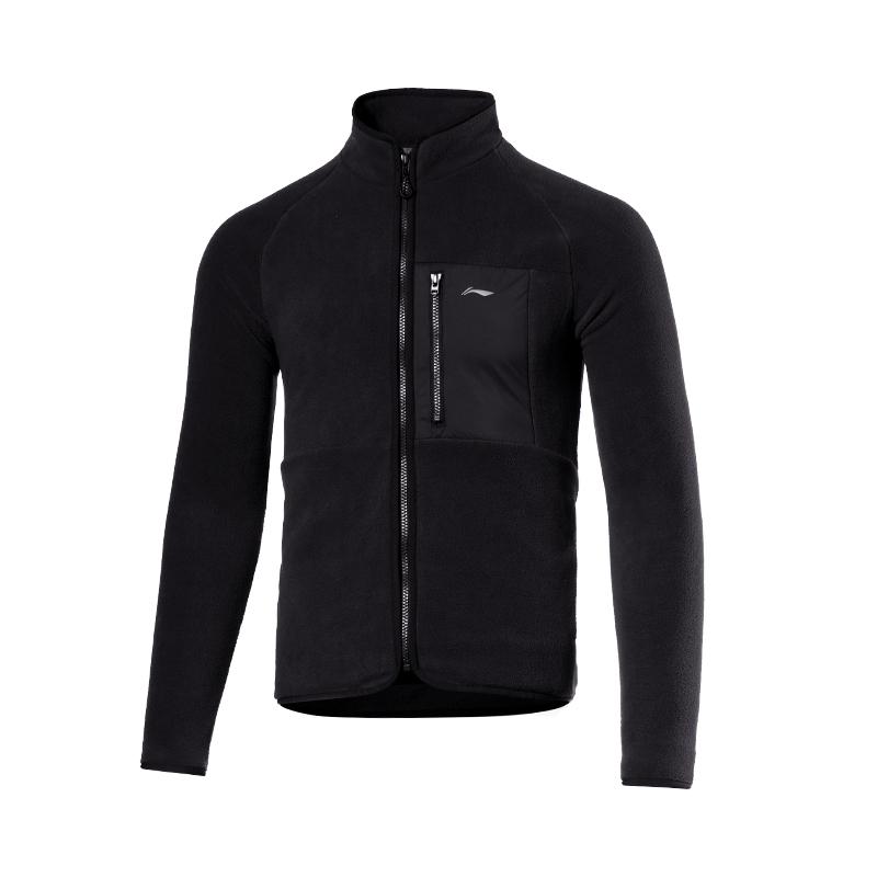 Li Ning Long Sleeve Jacket Warm Fleece Cycling Mountain Road Riding Suit Men Jackets Black LCUY071-1