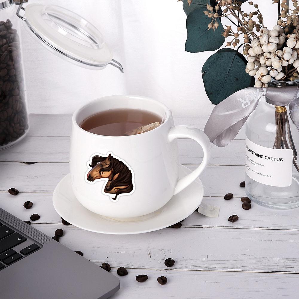 60 Мультяшных Наклеек Граффити с Галопирующей Лошадью, Водонепроницаемые ПВХ Наклейки для Компьютера, Чехла для Мобильного Телефона, Наклейки для Конных Скачек