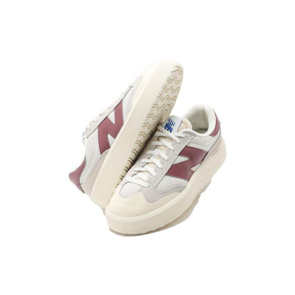 New Balance CT302 Бежево-красные кроссовки унисекс кремовые CT302RE