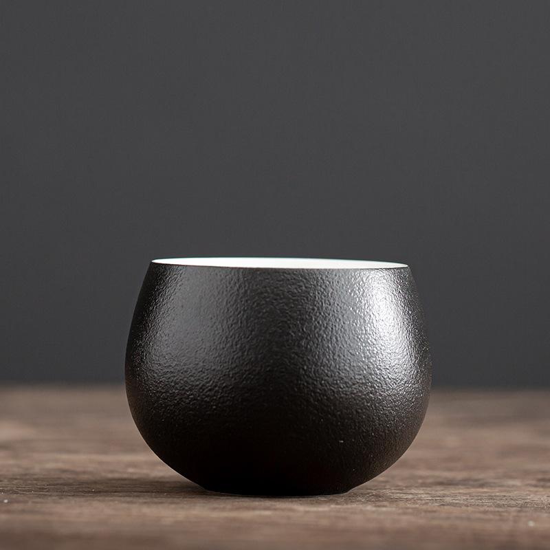 Black Ceramic Teacup Handmade Porcelain Tea Cup Tea Accessories Home Master Cup Portable Tea Set Meditation Cup