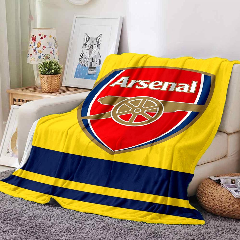 Arsenal F.C Theme Printed Blanket - Perfect for Couch, Bed, Travel & Outdoor Use | Machine Washable, Cozy & Durable.