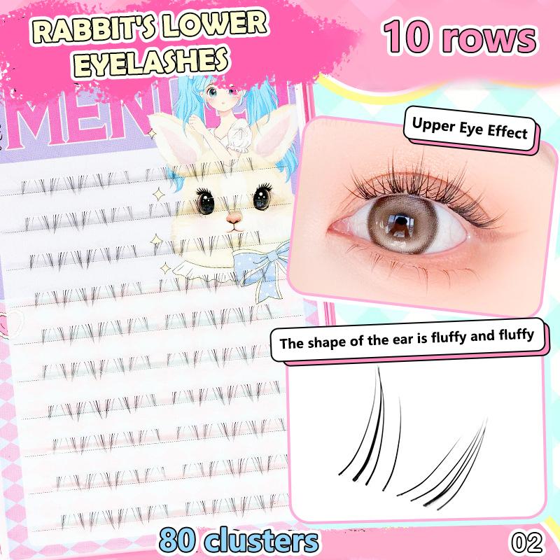 Накладные ресницы без клея, макияж «кошачий глаз», мягкие натуральные нижние ресницы, сегментированные тонкие стебли, подходят для новичков, сделай сам ресницы