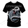 Rock BAND Whitesnake Паттерн 3D Печать Футболка Мужчины Женщины Мода Трендовый Уличный Стиль Хэви-метал Рок Футболки с коротким рукавом