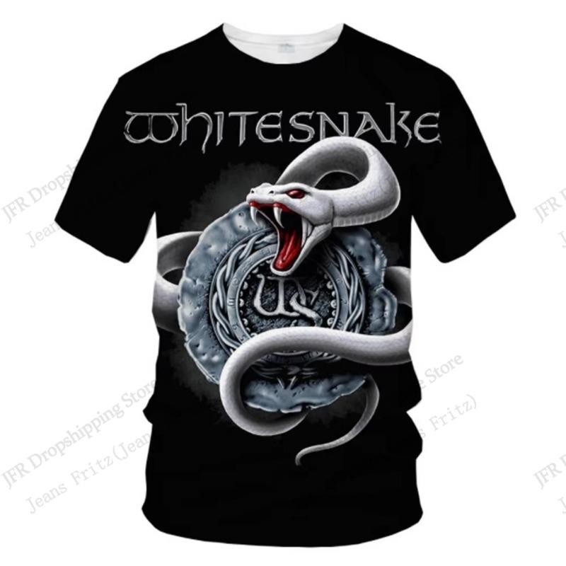 Rock BAND Whitesnake Паттерн 3D Печать Футболка Мужчины Женщины Мода Трендовый Уличный Стиль Хэви-метал Рок Футболки с коротким рукавом