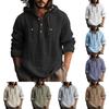 Мужская летняя однотонная куртка с карманами из хлопка и льна с длинным рукавом, на пуговицах, с капюшоном