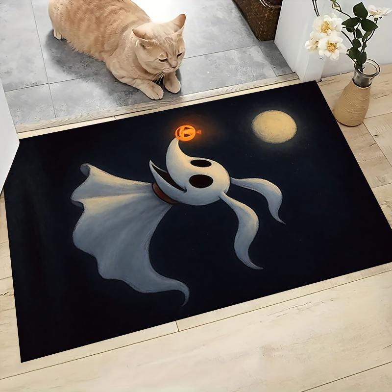 Ghost Pumpkin Light Carpet Rug Soft Washable Anti Slip Home Living Room Sofa Mats Personalized Christmas Rug