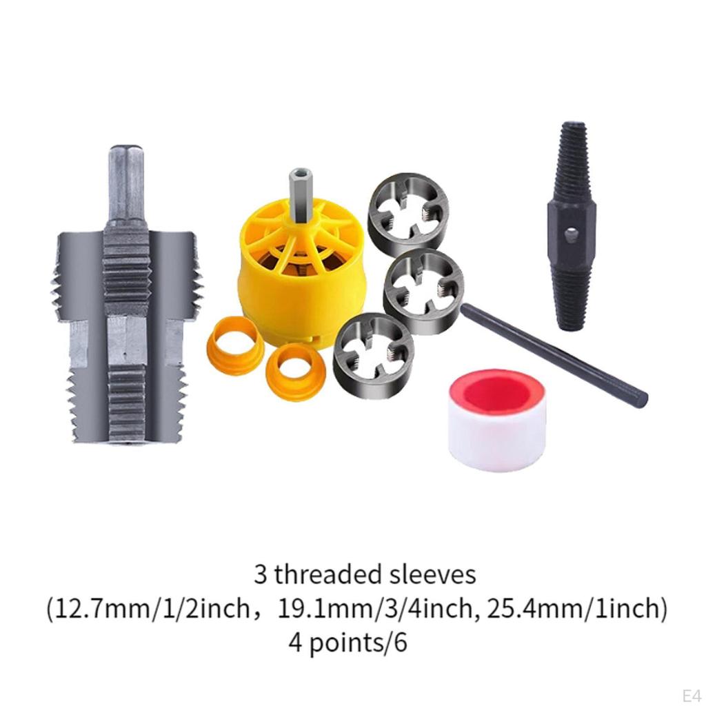 Набор для нарезания резьбы на трубах из ПВХ, набор круглых плашек для домашнего использования, гаража, эффективные сантехнические инструменты из ППР