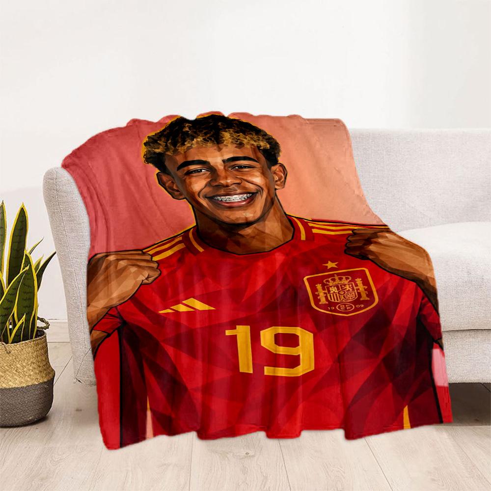 Lamine Yamal's Football Stars Unite: Lamine Yamal's Impact Blanket Warmthful Decor Perfect for Bedding Bed Picnics Four Seasons Universal Playful Desi