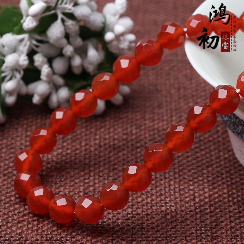 Hongchu Crystal Natural red agate64Faceted loose beads Natural Red Agate Faceted Loose Beads