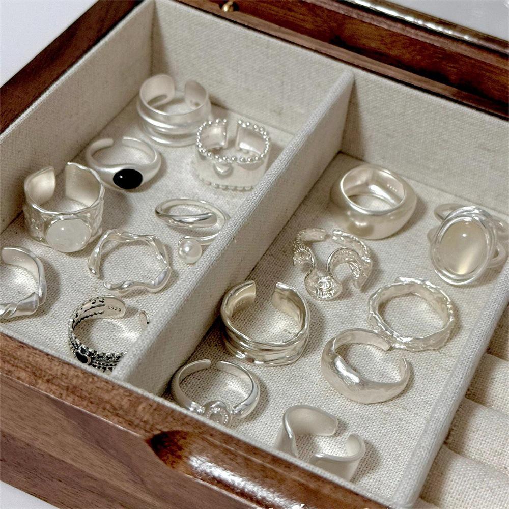 «Корейское регулируемое женское кольцо из стерлингового серебра 925 пробы – не выцветает, легкая роскошь, высококачественный, универсальный дизайн»