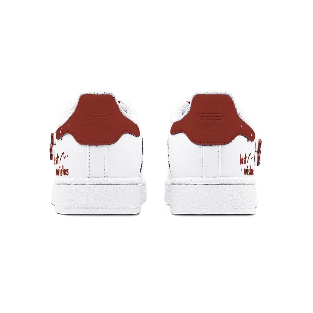 adidas Оригинальные SUPERSTAR Нескользящие Износостойкие Низкие Кеды для Скейтборда Унисекс Белый Красный EG4958(Team88-S-BOX)