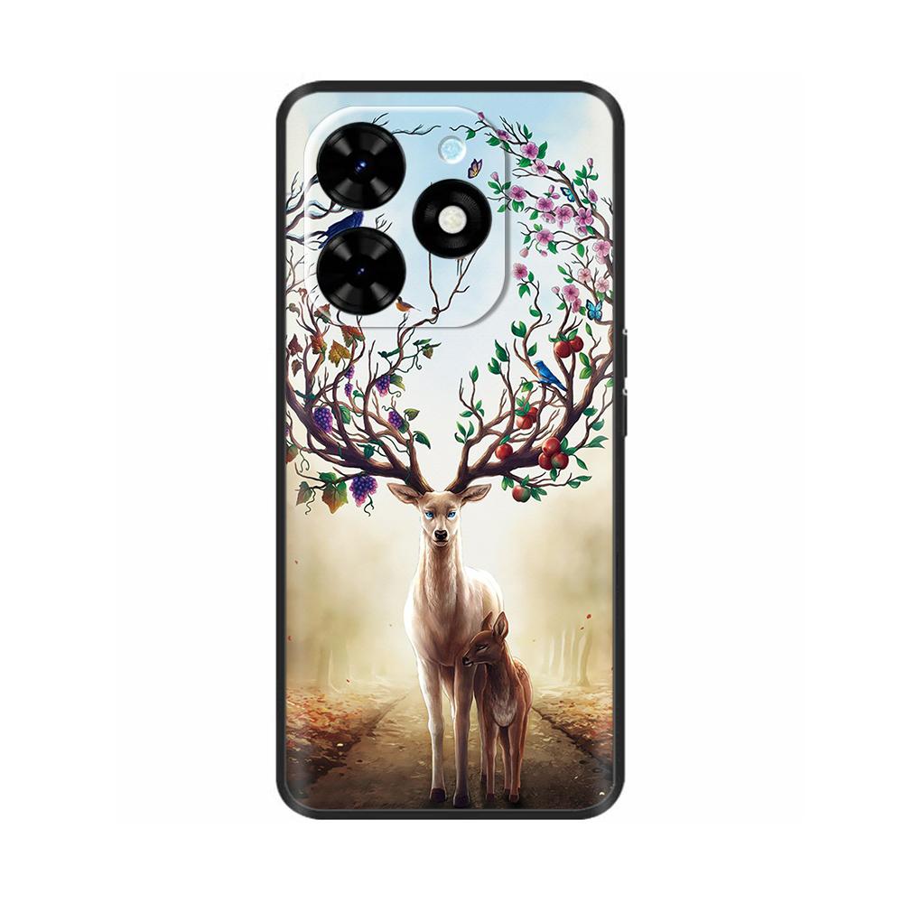 Чехол для Tecno Spark Go 2024 Роскошный Цветок Расписной Capa Силиконовый Мягкий Чехол для Tecno SparkGo 2024 BG6 Ударопрочный Корпус Телефона