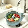 Сито для ягод для кухни Керамическая миска с отверстиями-фильтрами, Самовращающаяся конструкция с вихревым потоком, Емкость для слива овощей, Миска для промывки фруктов, ягод, овощей