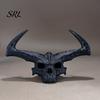 3D Printed Skull Decoration Giant Figurine, Gothic Flame Decor Statue, Halloween Party Sculpture for Home