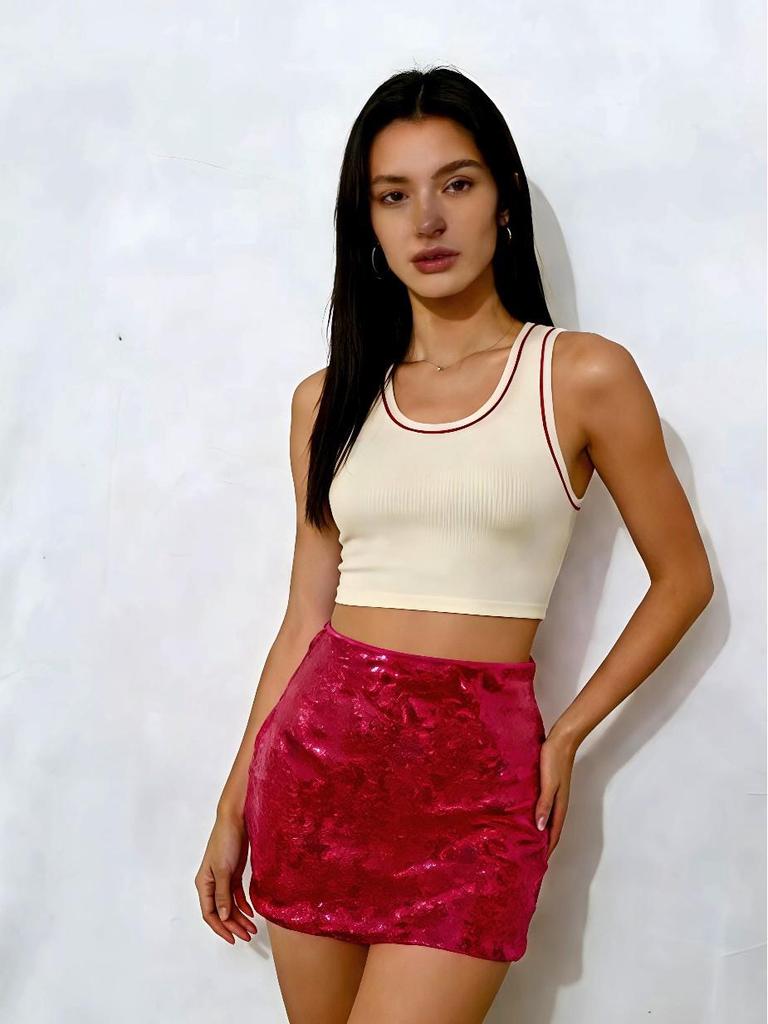 Мини-юбка bodycon с пайетками, весна/лето 2026 - Европейский и американский стиль