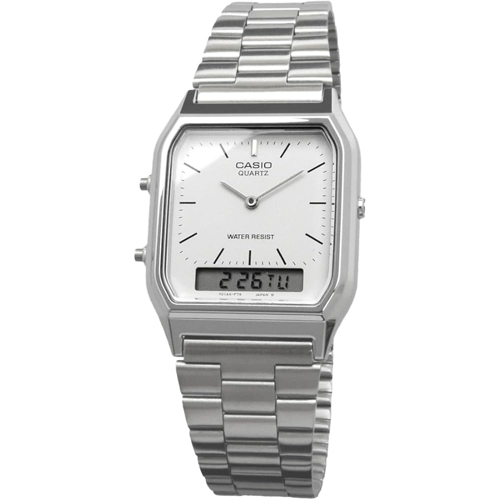 [Casio] CASIO Analog-Digital Quartz Watch Vintage Series AQ-230A-7DMQ Unisex Dual Time White Overseas Model [Parallel Import]