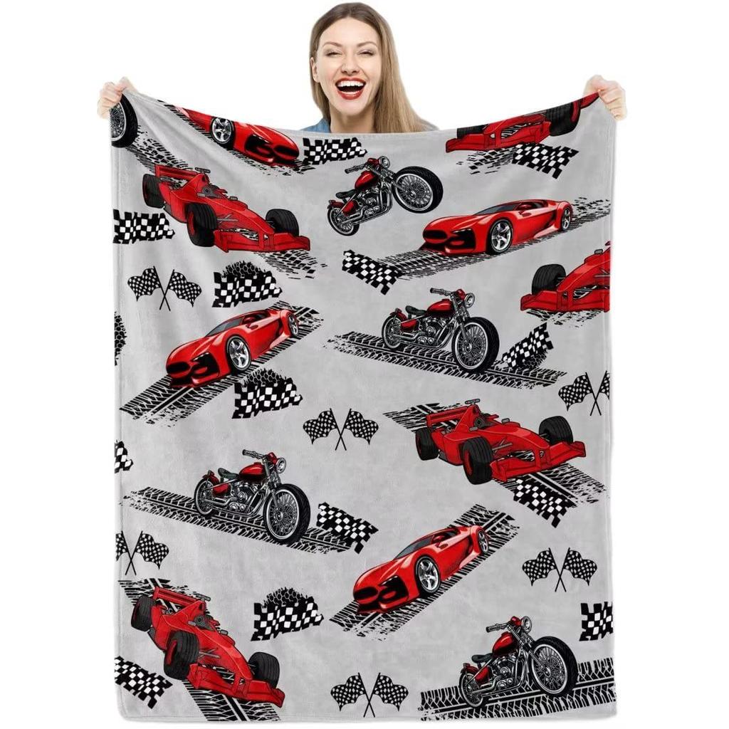 Cool Boy Racing Blanket For Men Flannel Blanket