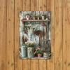 Винтажная металлическая табличка Декор для сада в деревенском стиле 8x12 дюймов Выветрившийся синий Деревянный вид Устойчивый к погодным условиям Для помещений и улицы