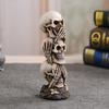 19CM Skull Statue,See No Evil Hear No Evil Speak No Evil Stacked Skull Figurine Tower Gothic Tabletop Decor for Halloween