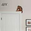 Unique Horse Pattern Art Western Wooden Door Topper Decor, 2D Printed Rustic Frame Indoor Doorway Embellishments Ornament, Top Shelf Decoration