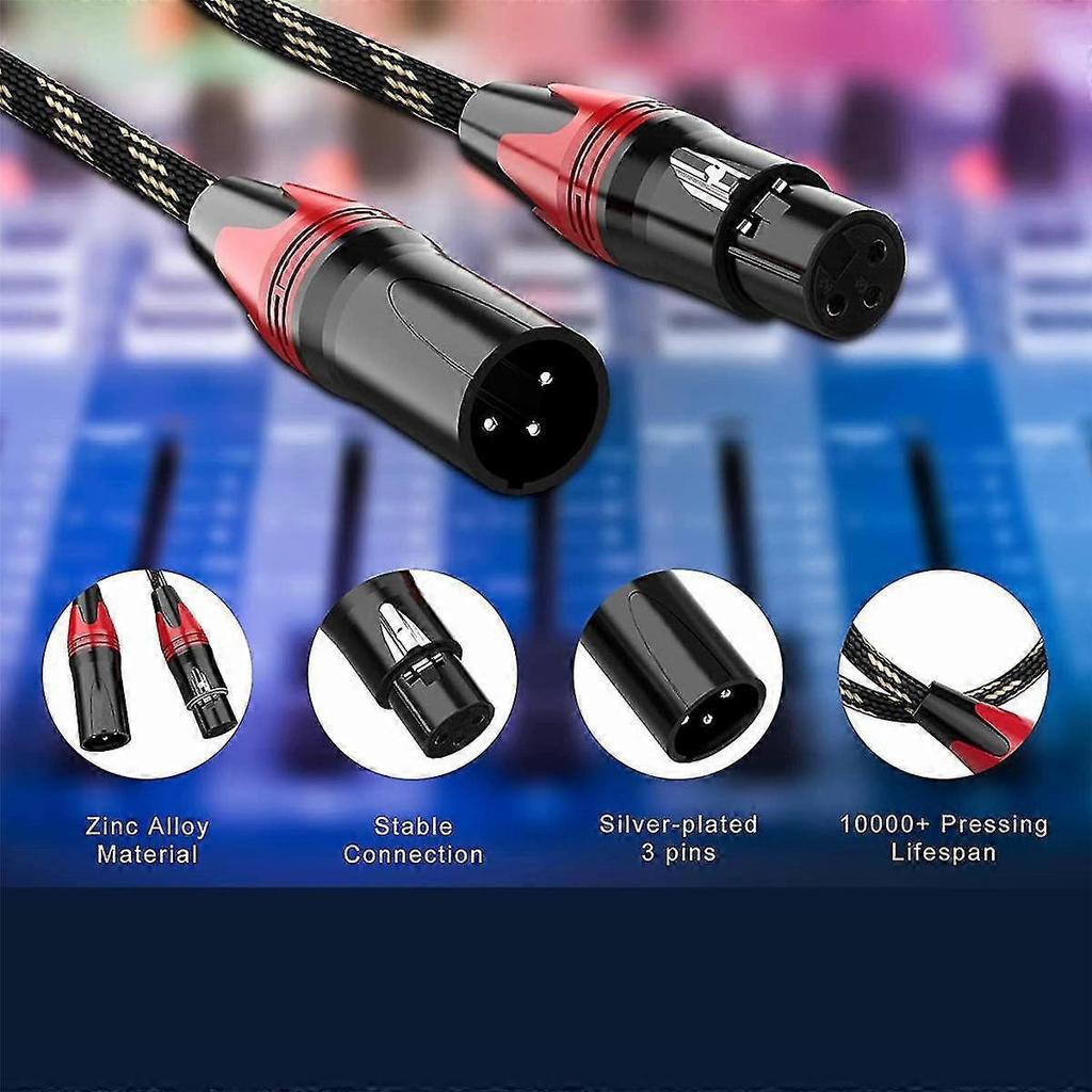 6 Pack Xlr Cables, Xlr Male To Female Microphone Cable, 3-pin Balanced Xlr Speaker Cable For Mic Mi