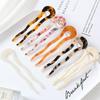 Trendy European & American Acetate U-Shaped Wave Hairpin for Buns