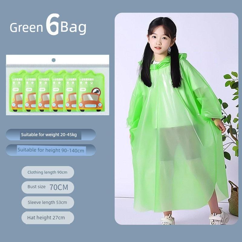 German Disposable Raincoat for Children, Suitable for Carrying School Bags, Outdoor Hiking, Long Version, Thickened, Full-Body Storm-Proof Rain Poncho