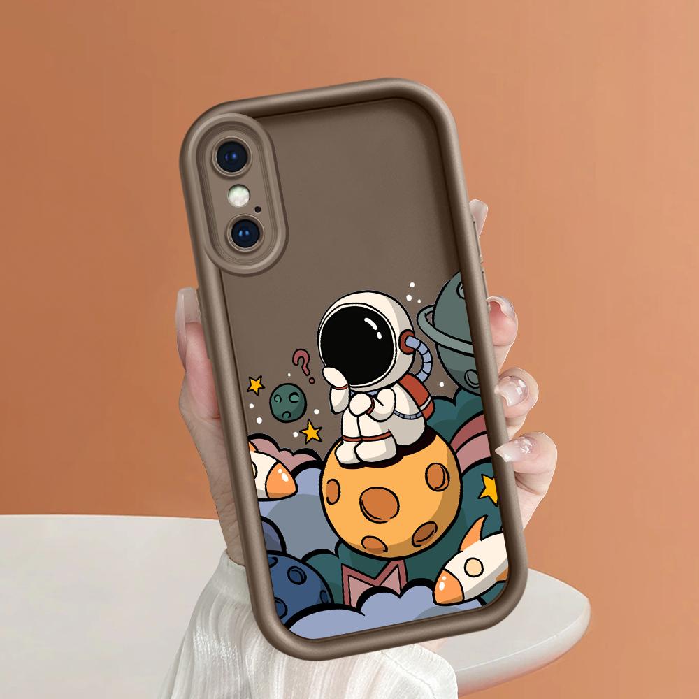 Креативный квадратный чехол для телефона «Космический астронавт» для Realme OPPO Reno VIVO Infinix Tecno Oneplus, полное покрытие камеры, противоударный защитный резиновый чехол