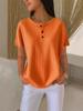 Женская вафельная свободная футболка с коротким рукавом, круглый вырез, однотонная, повседневный летний тренд, европейский и американский стиль, 2026