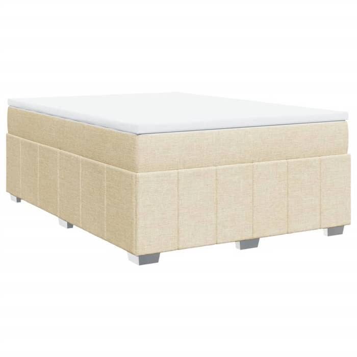 Maison Exclusive - Sommier à lattes de lit avec matelas Crème 140x200 cm Tissu