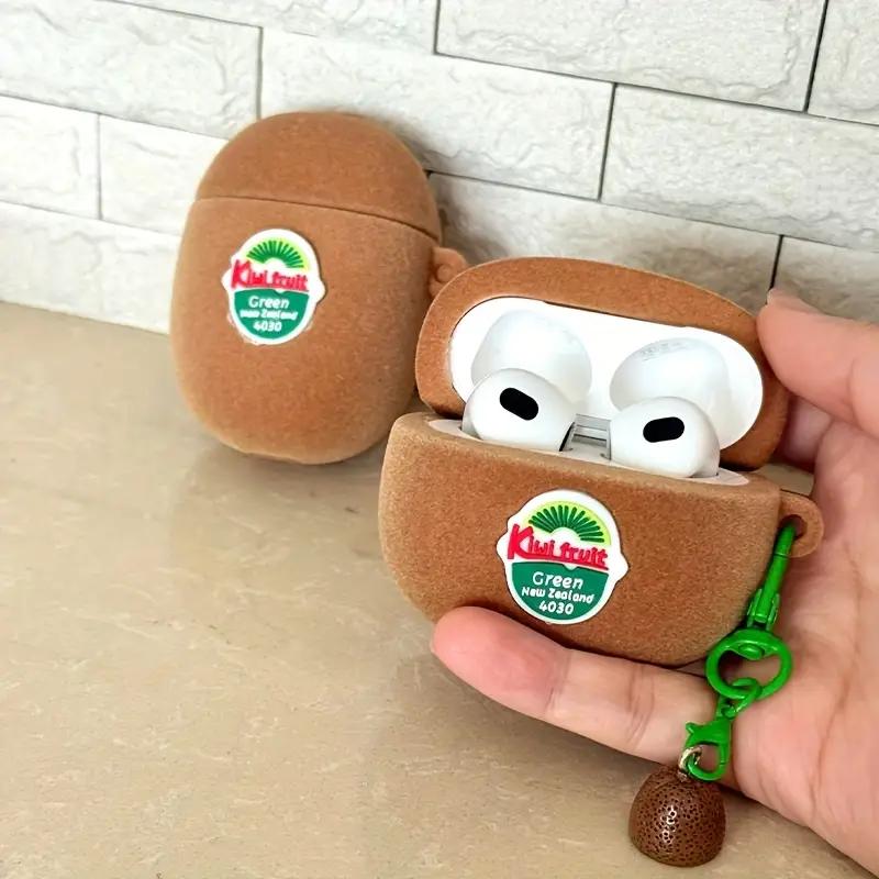 Модный 3D чехол из силикона в виде киви для наушников Airpods 4, мягкий, противоударный, милый чехол для наушников Airpods 1 2 3 Pro, Coque