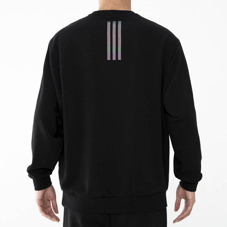 Adidas Нео переливающаяся толстовка с круглым вырезом и вставками. Мужская толстовка черного цвета HB7380