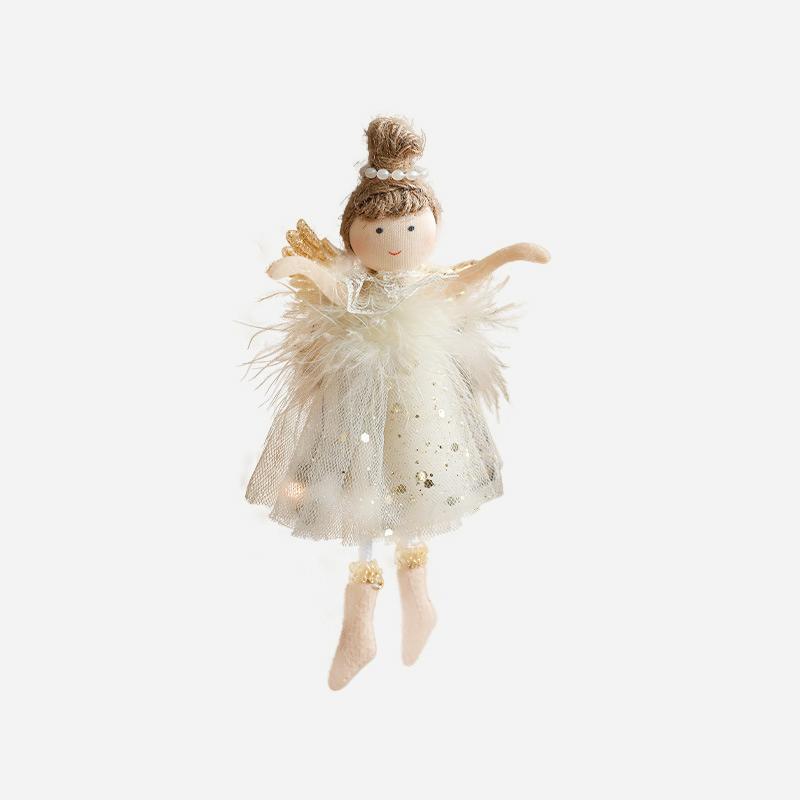 1PC Angel Girl Romantic Christmas Gift Pendant Creativity Plush Doll Decoration Cute Mesh Ornament