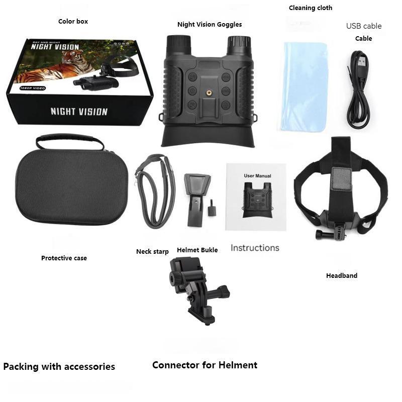 Открытый ночной телескоп ночного видения, цифровой бинокль высокой четкости, большой экран, инфракрасный шлем, прибор ночного видения