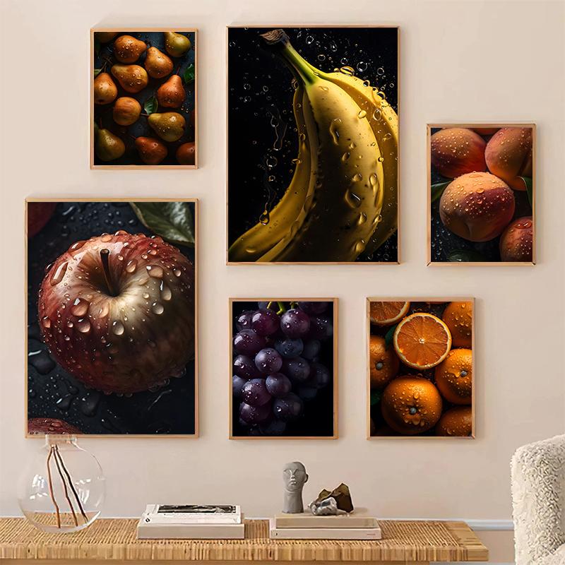 Tasty Fruit Kitchen Canvas Paintings Watermelon Banana Apple Lemon Poster Wall Art HD Picture For Interior Decor Frameless
