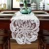 Lace Table Runner Luxury White Wedding Place Tables Runner Home Table Embroidery Hollow Romance TableCover Table Mat Decoration