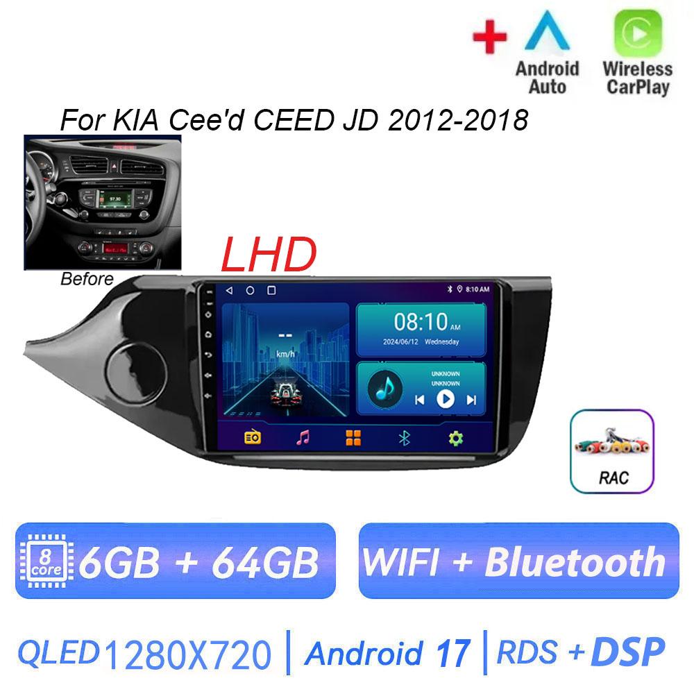 Lecteur vidéo multimédia Android 17 DSP pour voiture, pour KIA Cee'd CEED JD 2012 – 2018, Navigation GPS 2 din RDS Carplay 4G WIFI