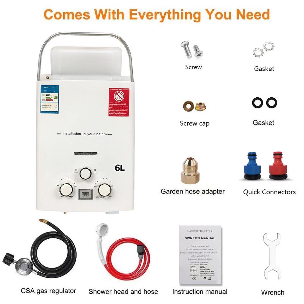 2025 New Portable Outdoor Gas Water Heater for Camping