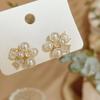 Retro Korean Fairy Pearl Flower Earrings - S925, Anti-Tarnish, Trendy Style