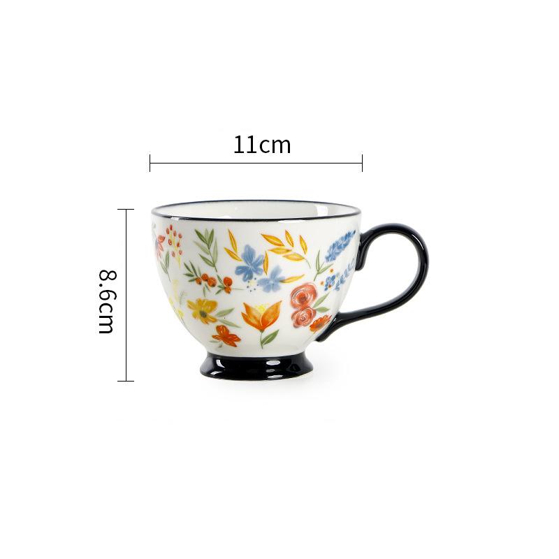 Американская керамическая кружка с креативным рисунком, расписанным вручную, чашка для завтрака, кофейная кружка, чашка для сока, чашка для молока, бытовая чашка для чая, чашка для воды